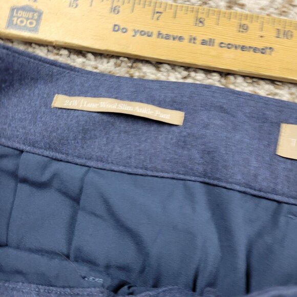 Talbots Pants Women’s 24W Luxe Wool Slim Ankle Pants Blue Career Work Lined - Picture 3 of 8